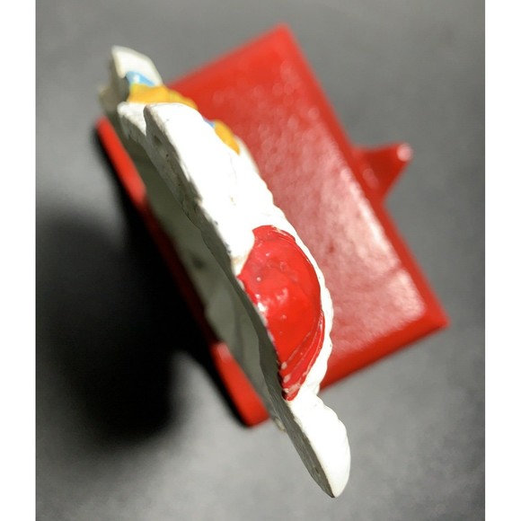 Vintage Holiday Traditions Hand Painted Cast Iron Stocking Holder Santa Bear 5" - Picture 7 of 7